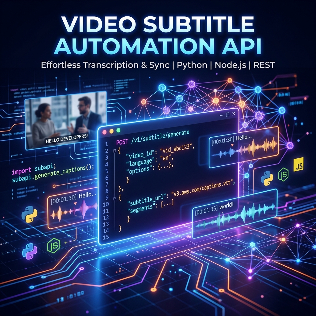 Automate Adding Subtitles to Videos at Scale with the SRTGen API
